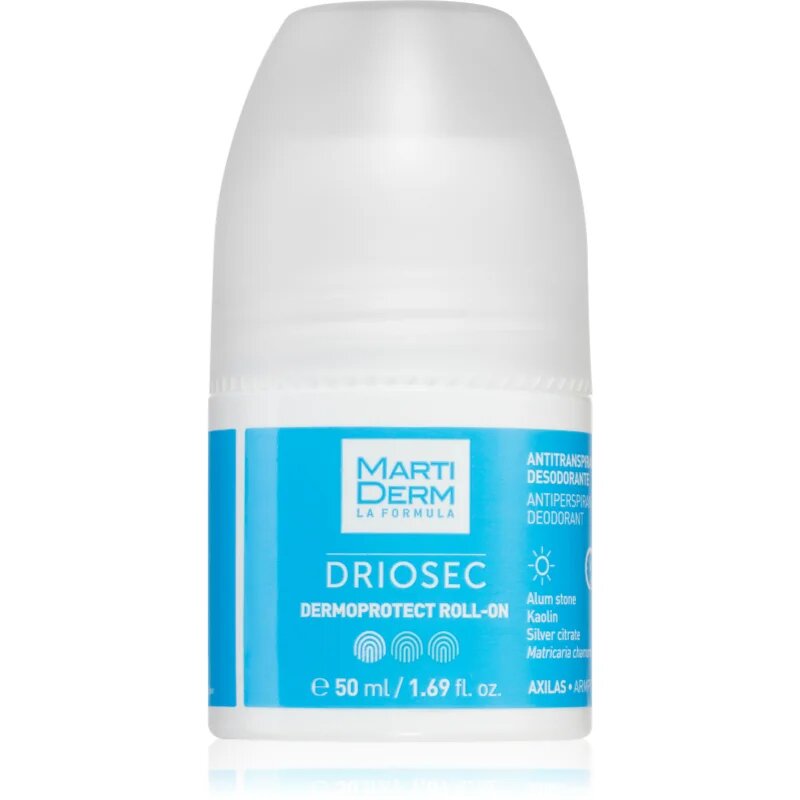 Martiderm Driosec Dermoprotect Roll-On deodorační antiperspirant proti bílým a žlutým skvrnám 50 ml