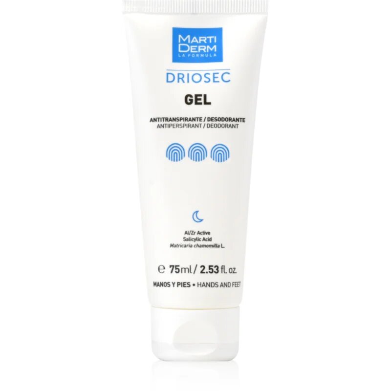 Martiderm Driosec Gel Antitranspirante gel na ruce a nohy proti nadměrnému pocení 75 ml