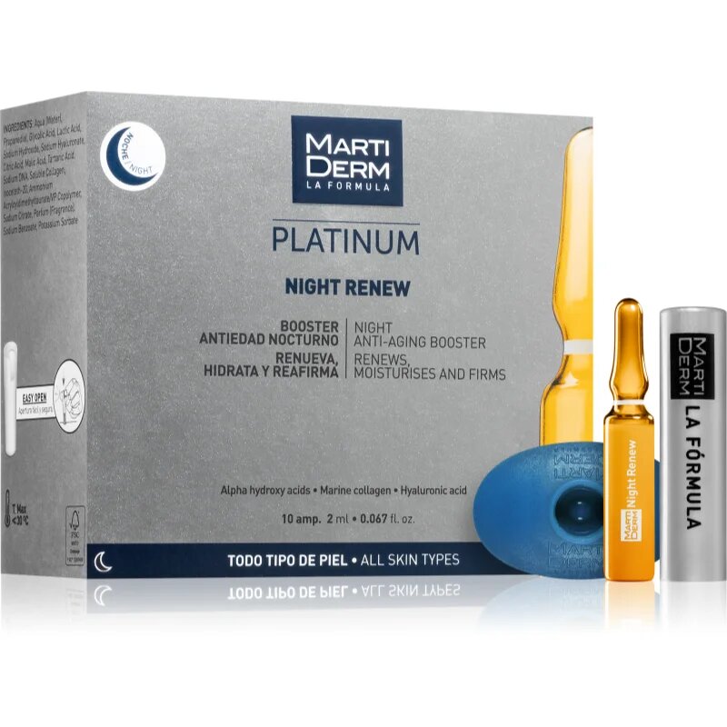 Martiderm Platinum Night Renew noční protivráskové sérum v ampulích 10x2 ml