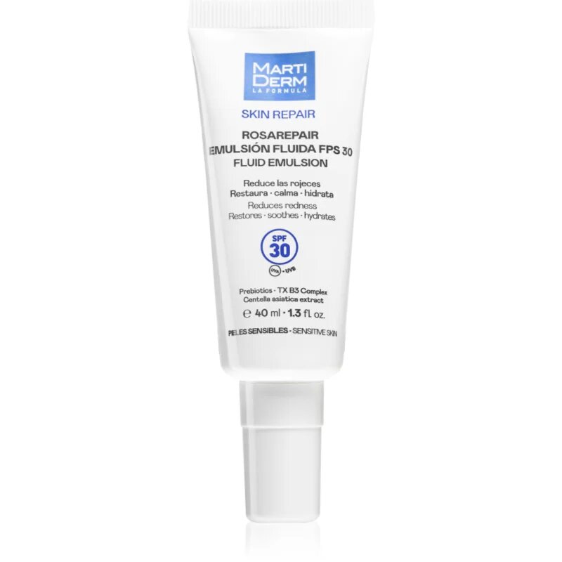 Martiderm Skin Repair Rosarepair Fluid Emulsion SPF 30 hydratační fluid proti začervenání pleti SPF 30 40 ml
