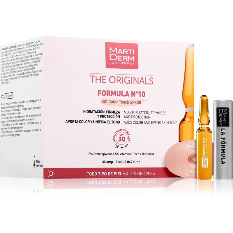 Martiderm The Originals Formula Nº10 HD Color Touch hydratační pleťové sérum s vitaminem C SPF 30 30x2 ml