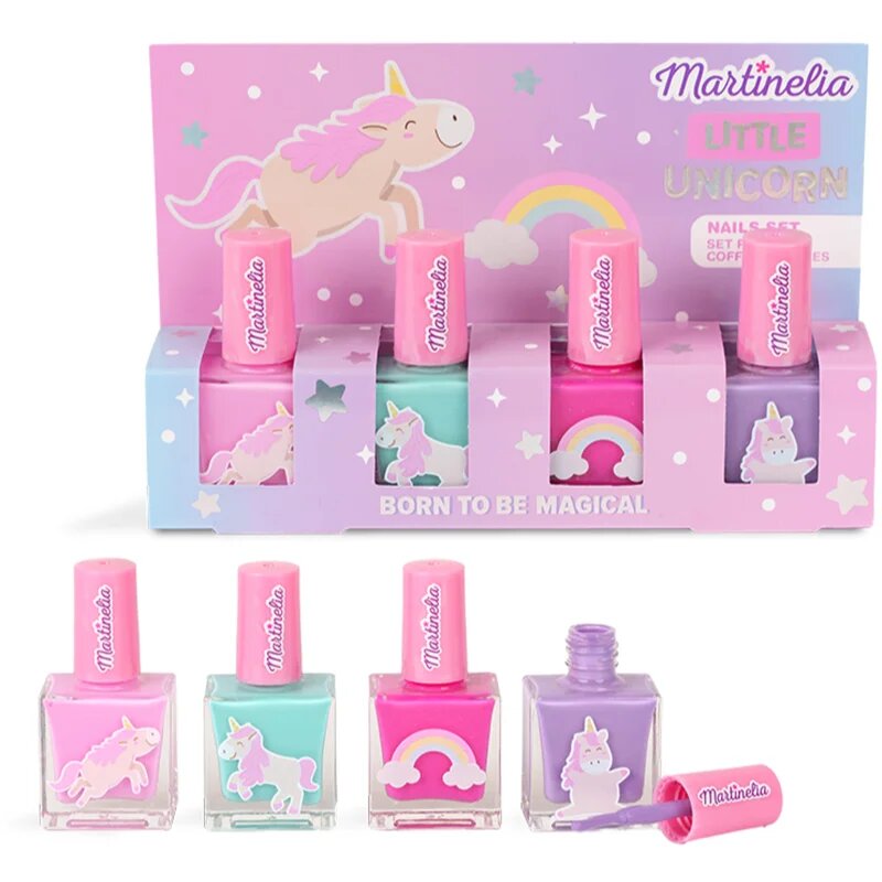 Martinelia Little Unicorn Nail Polish Set sada laků na nehty pro děti Pink Blue Purple Fuchsia