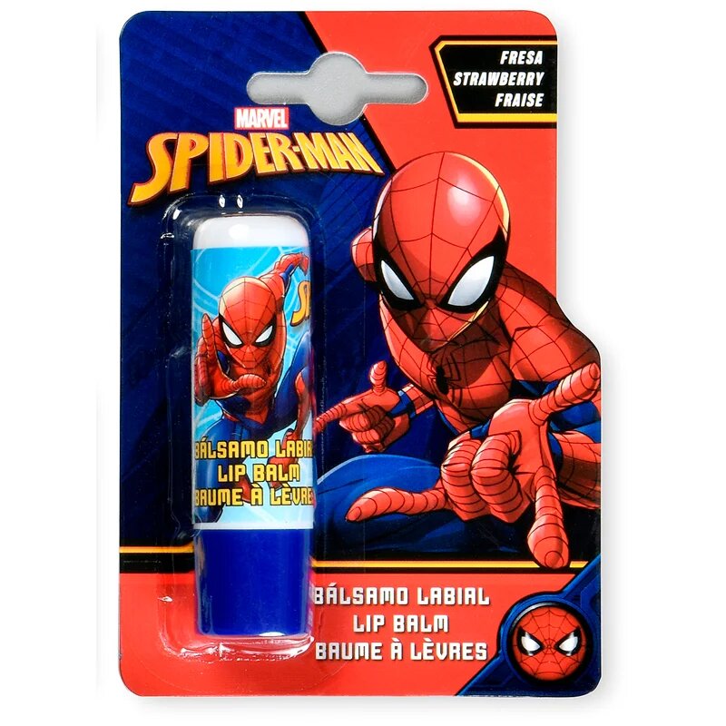 Marvel Spiderman Lip Balm balzám na rty s jahodovou příchutí 4 g