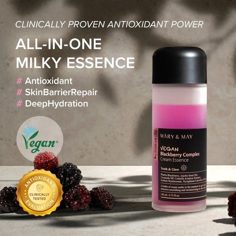 Mary&May Blackberry Complex Cream Essence koncentrovaná hydratační esence pro citlivou pleť 140 ml