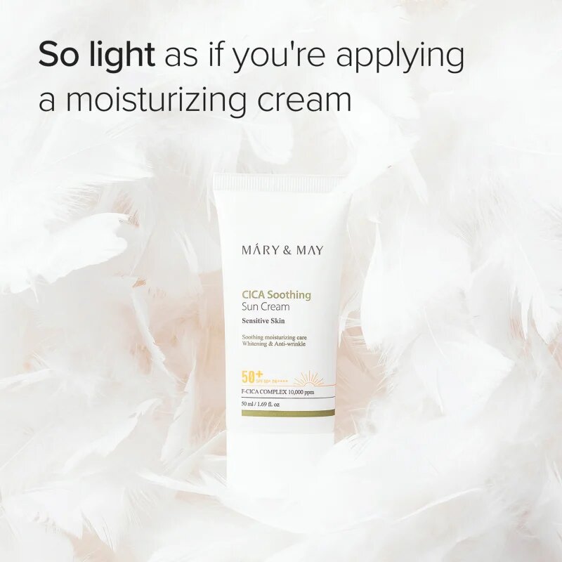 Mary&May Cica Soothing zklidňující a ochranný krém SPF 50+ 50 ml