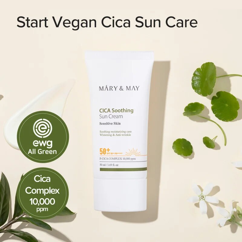 Mary&May Cica Soothing zklidňující a ochranný krém SPF 50+ 50 ml