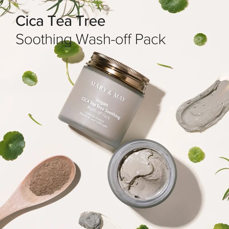 Mary&May Cica Tea Tree Soothing minerální čisticí jílová maska pro zklidnění pleti 125 g