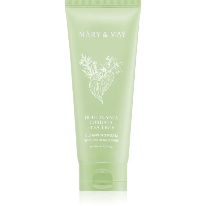 Mary&May Houttuynia Cordata + Tea Tree Cleansing Foam hloubkově čisticí pěna pro zklidnění pleti 150 ml