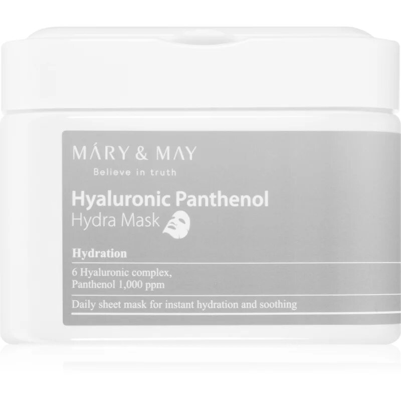 Mary&May Hyaluronic Panthenol Hydra Mask sada plátýnkových masek pro intenzivní hydrataci pleti 30 ks
