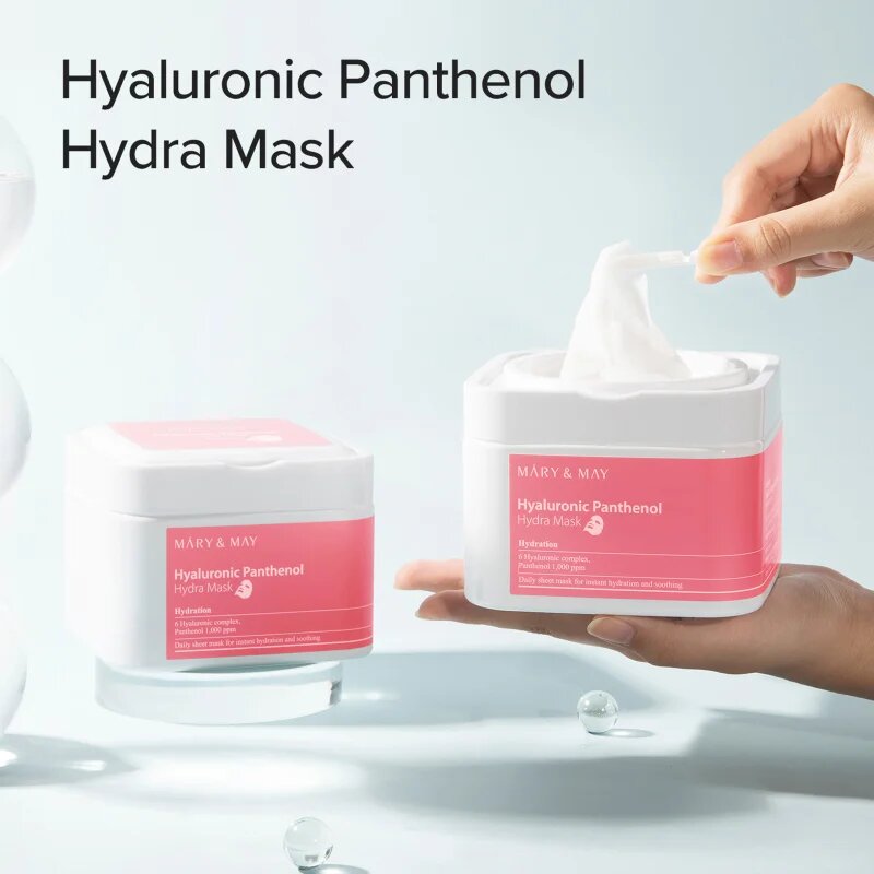 Mary&May Hyaluronic Panthenol Hydra Mask sada plátýnkových masek pro intenzivní hydrataci pleti 30 ks