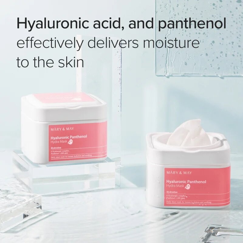 Mary&May Hyaluronic Panthenol Hydra Mask sada plátýnkových masek pro intenzivní hydrataci pleti 30 ks