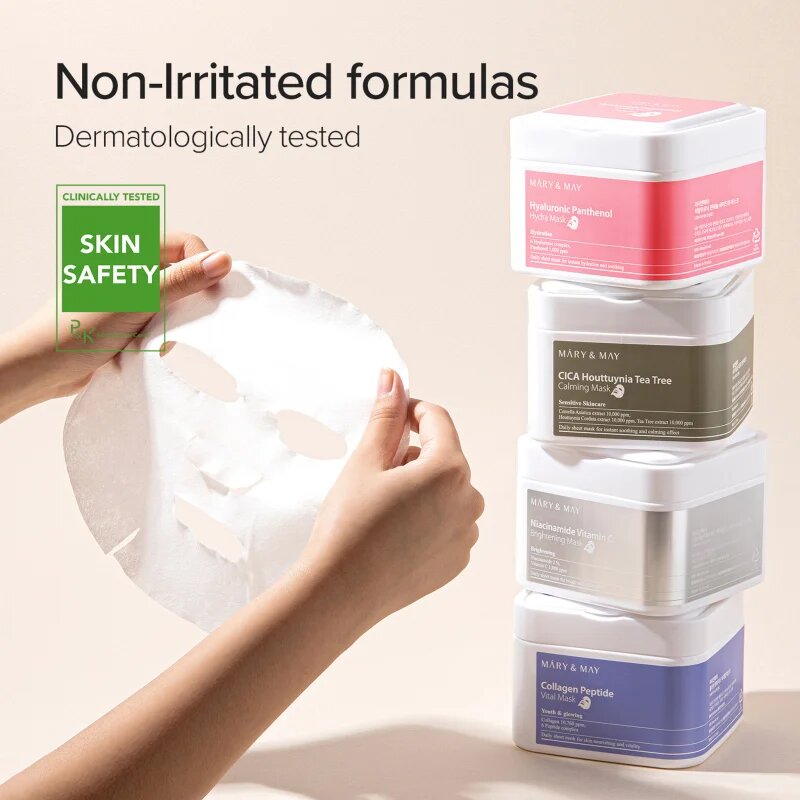 Mary&May Hyaluronic Panthenol Hydra Mask sada plátýnkových masek pro intenzivní hydrataci pleti 30 ks