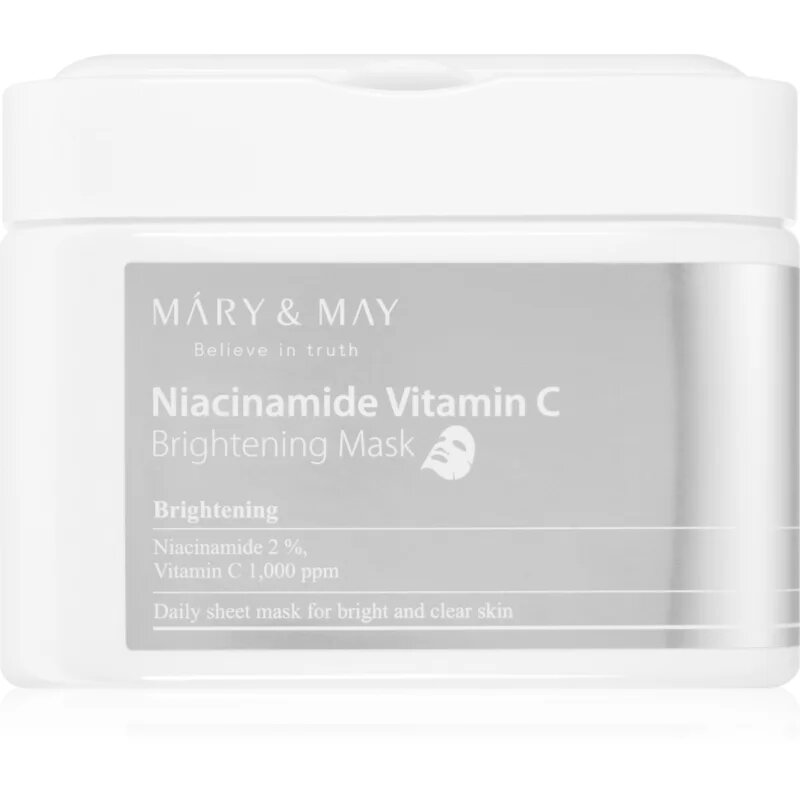 Mary&May Niacinamide Vitamin C Brightening Mask sada plátýnkových masek pro rozjasnění pleti 30 ks