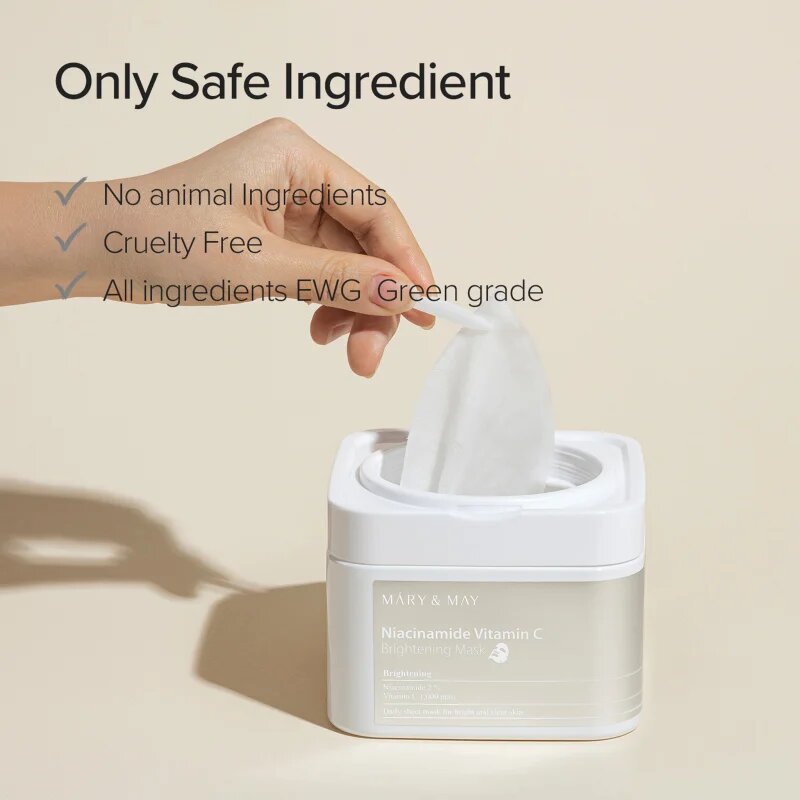 Mary&May Niacinamide Vitamin C Brightening Mask sada plátýnkových masek pro rozjasnění pleti 30 ks
