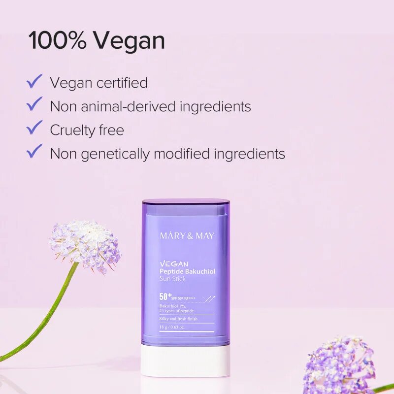 Mary&May Peptide Bakuchiol Sun Stick opalovací krém v tyčince s protivráskovým účinkem SPF 50+ 18 g