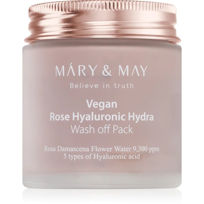 Mary&May Rose Hyaluronic Hydra Wash off Pack intenzivně hydratační pleťová maska se zklidňujícím účinkem 125 g
