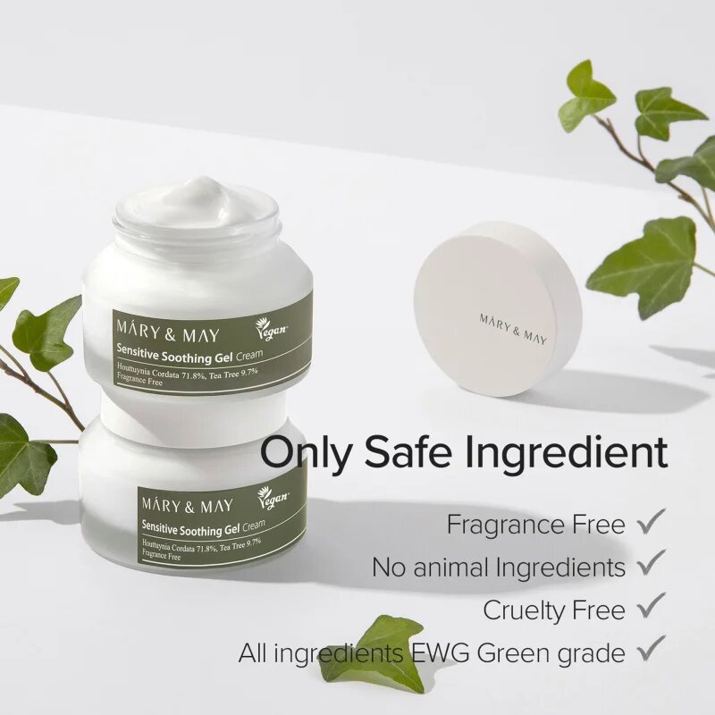 Mary&May Sensitive Soothing Gel Cream lehký hydratační gelový krém pro zklidnění a posílení citlivé pleti 70 g