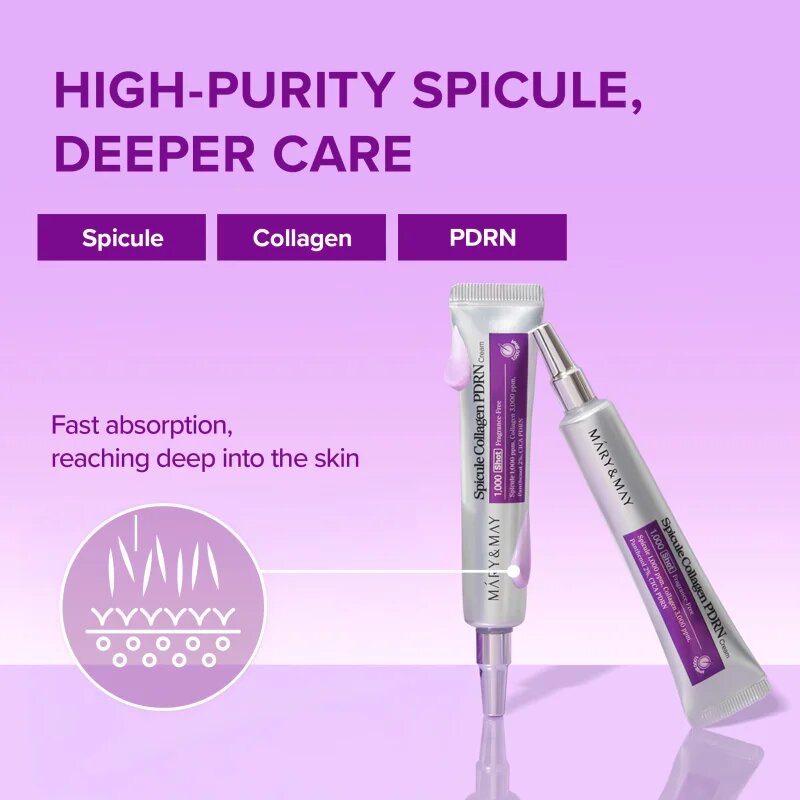 Mary&May Spicule Collagen PDRN Cream zjemňující a vyživující krém pro obnovu kožní bariéry 15 g