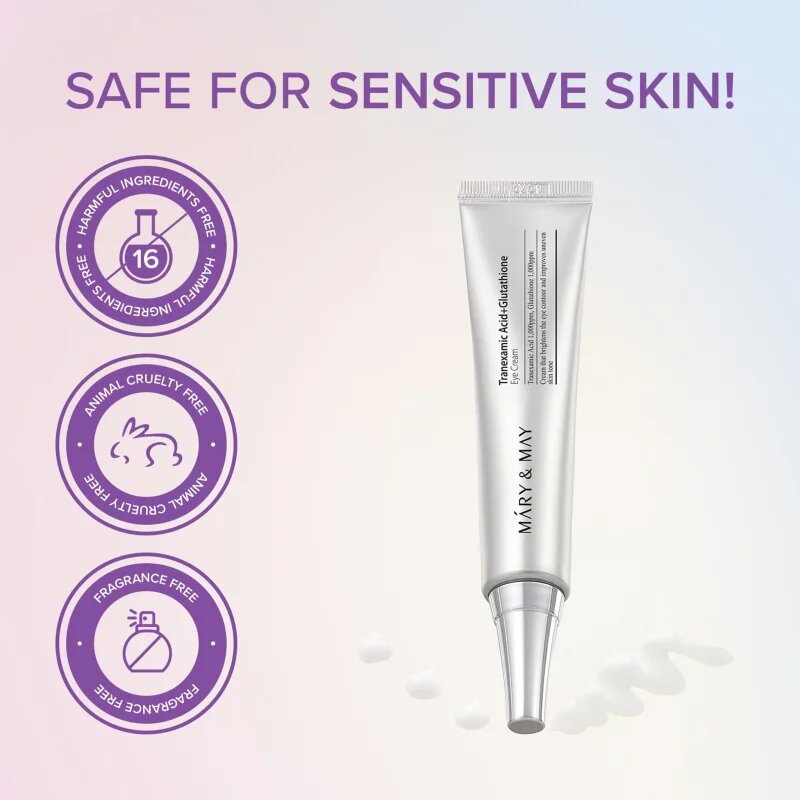 Mary&May Tranexamic Acid + Glutathione Eye Cream protivráskový oční krém redukující otoky a tmavé kruhy 30 g