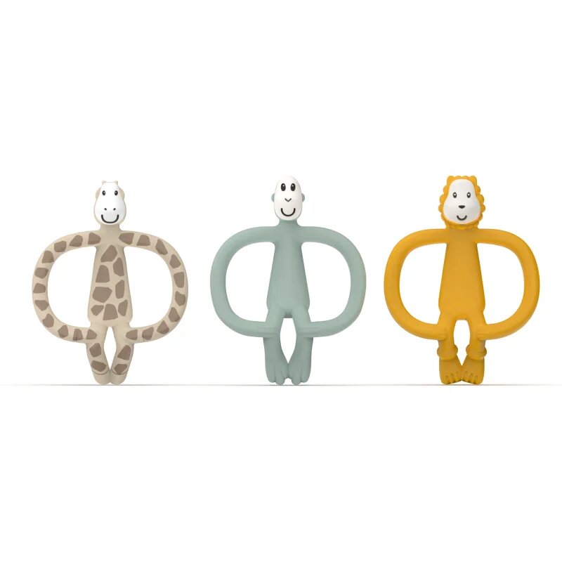 Matchstick Monkey Animal Teether Gift Set dárková sada pro děti Giraffe Gigi Lion Luda Monkey Mint