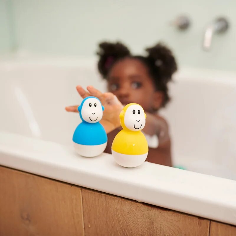 Matchstick Monkey Endless Bathtime Fun Wobblers hračka do vody Blue & Yellow 2 ks