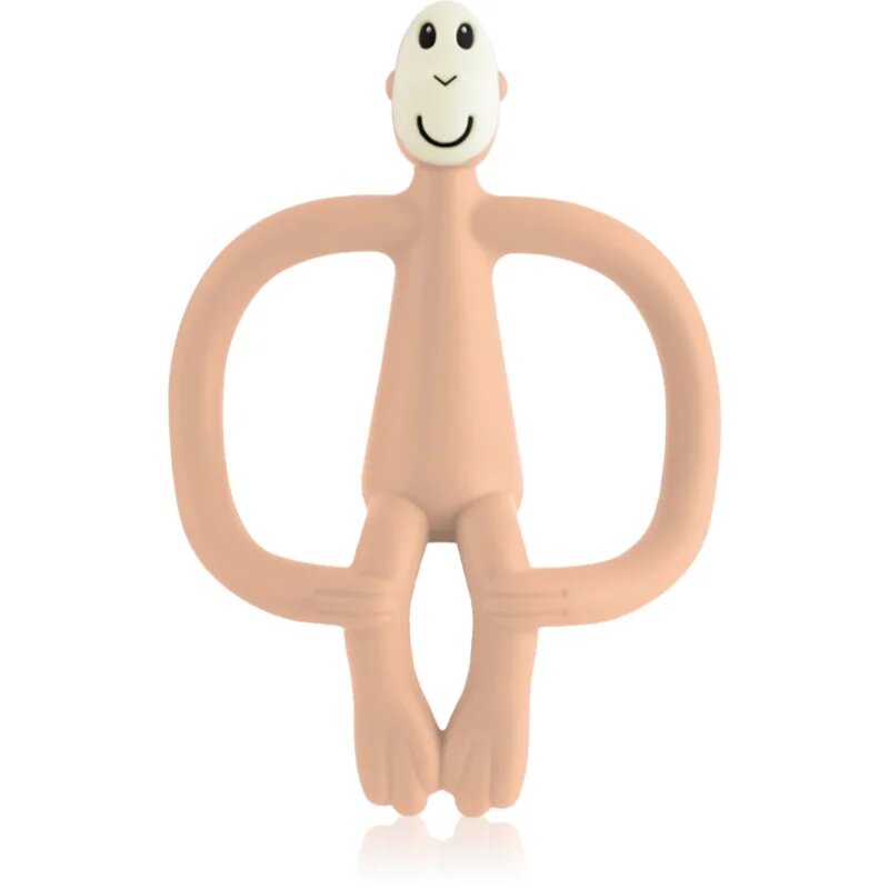 Matchstick Monkey Teething Toy and Gel Applicator kousátko s kartáčkem 2 v 1 Peach Salmon 1 ks