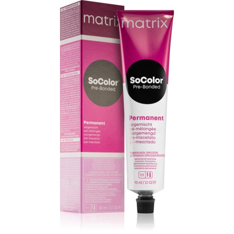 Matrix SoColor Pre-Bonded Blended permanentní barva na vlasy odstín 7RR+ Medium Blonde Red 90 ml
