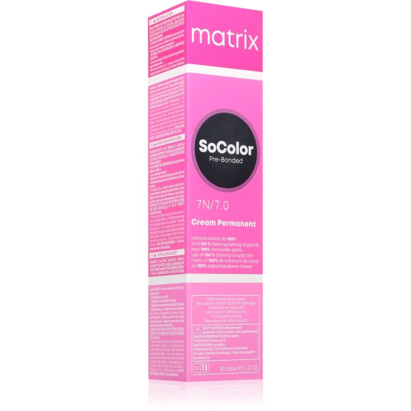 Matrix SoColor Pre-Bonded permanentní barva na vlasy pro zakrytí šedin odstín medium blonde neutral 90 ml