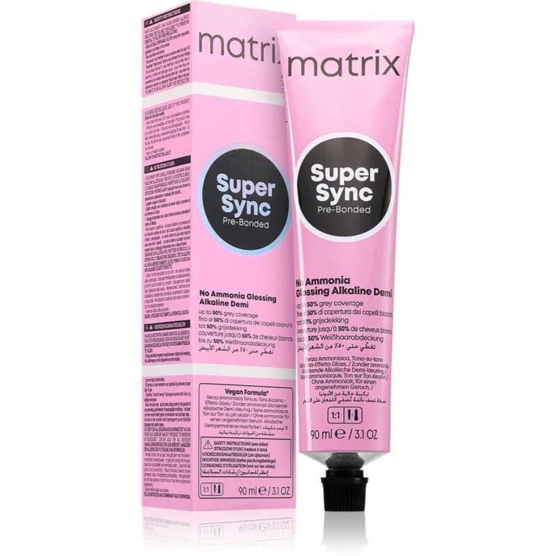 Matrix Super Sync Pre-Bonded demipermanentní barva na vlasy odstín 6N Neutral Dark Blonde 90 ml