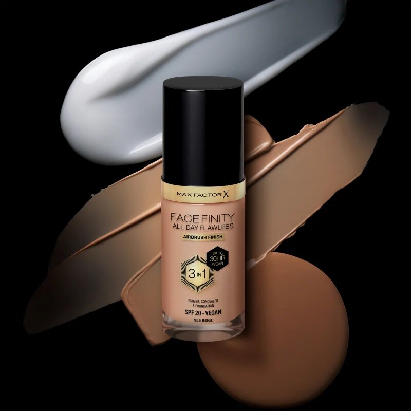 Max Factor Facefinity All Day Flawless dlouhotrvající make-up SPF 20 odstín 55 Beige 30 ml