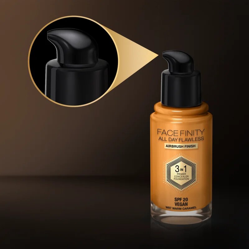 Max Factor Facefinity All Day Flawless dlouhotrvající make-up SPF 20 odstín 87 Warm Caramel 30 ml
