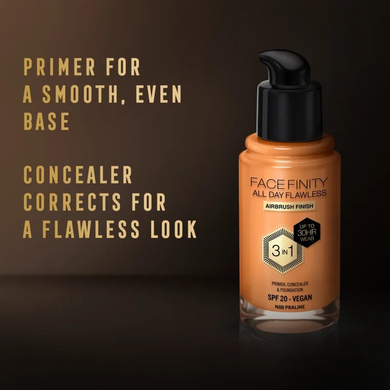 Max Factor Facefinity All Day Flawless dlouhotrvající make-up SPF 20 odstín 88 Praline 30 ml