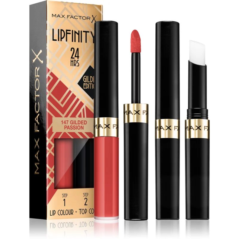 Max Factor Lipfinity Gilded Edition dlouhotrvající rtěnka s balzámem odstín 147 Gilded Passion 42 g