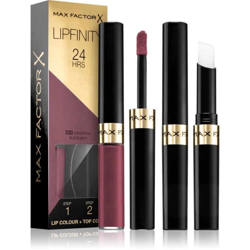 Max Factor Lipfinity Lip Colour dlouhotrvající rtěnka s balzámem odstín 330 Essential Burgundy 42 g