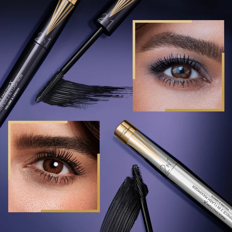 Max Factor Masterpiece Lash Wow řasenka pro objem a natočení řas 2 v 1 odstín Midnight Black 7 ml