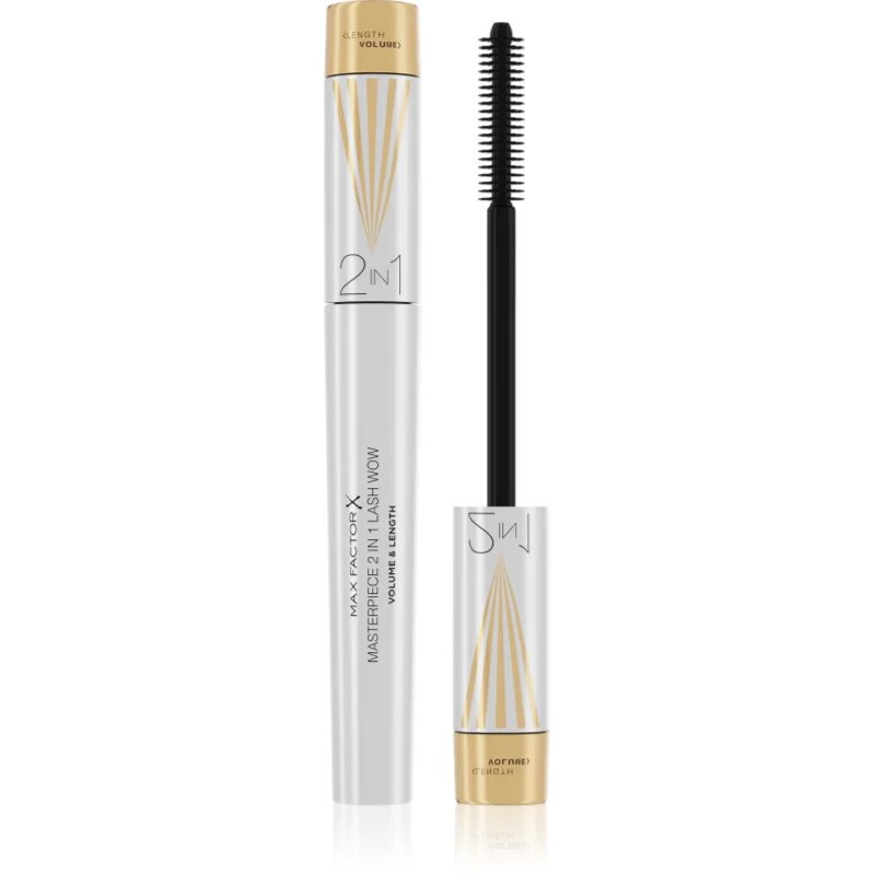 Max Factor Masterpiece Lash Wow řasenka pro prodloužení natočení a objem s kartáčkem 2 v 1 odstín Black 7 ml