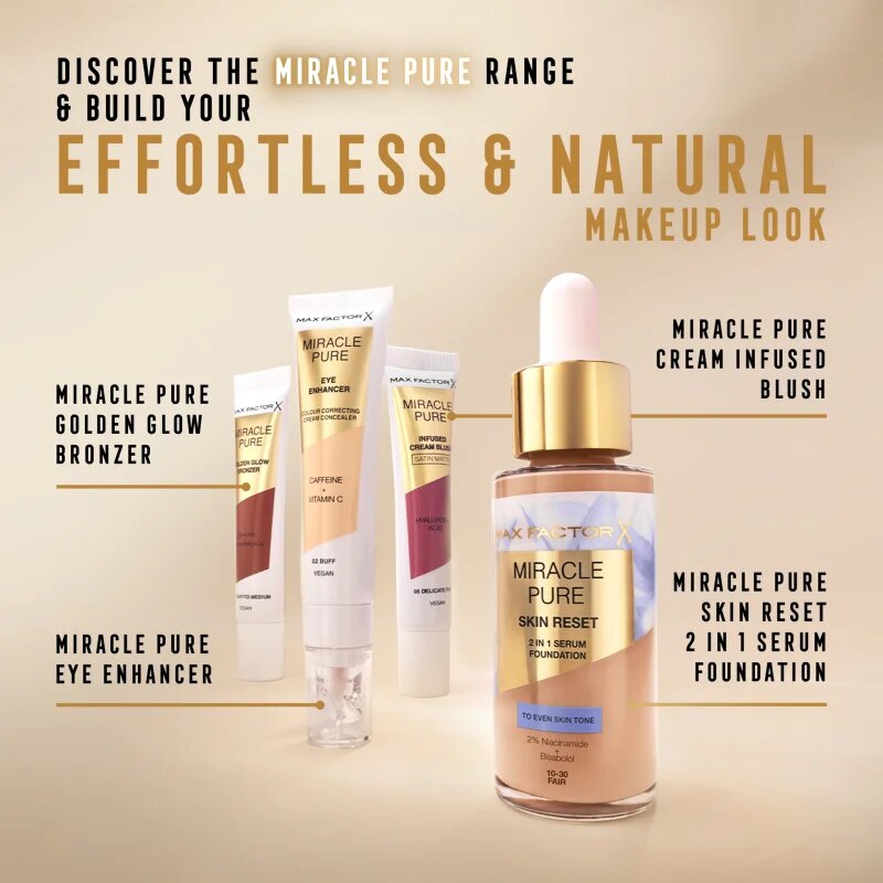 Max Factor Miracle Pure krémový bronzer pro rozjasnění pleti odstín 002 Medium to Dark 15 ml