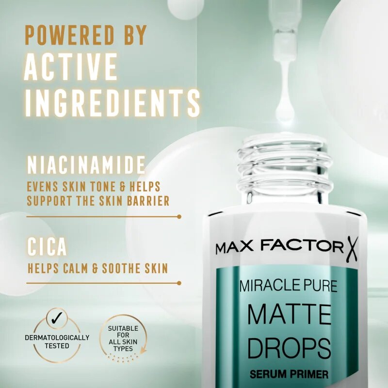 Max Factor Miracle Pure Matte Drops podkladová báze pro vyhlazení a zmatnění pleti 30 ml