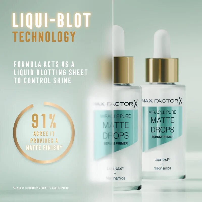 Max Factor Miracle Pure Matte Drops podkladová báze pro vyhlazení a zmatnění pleti 30 ml