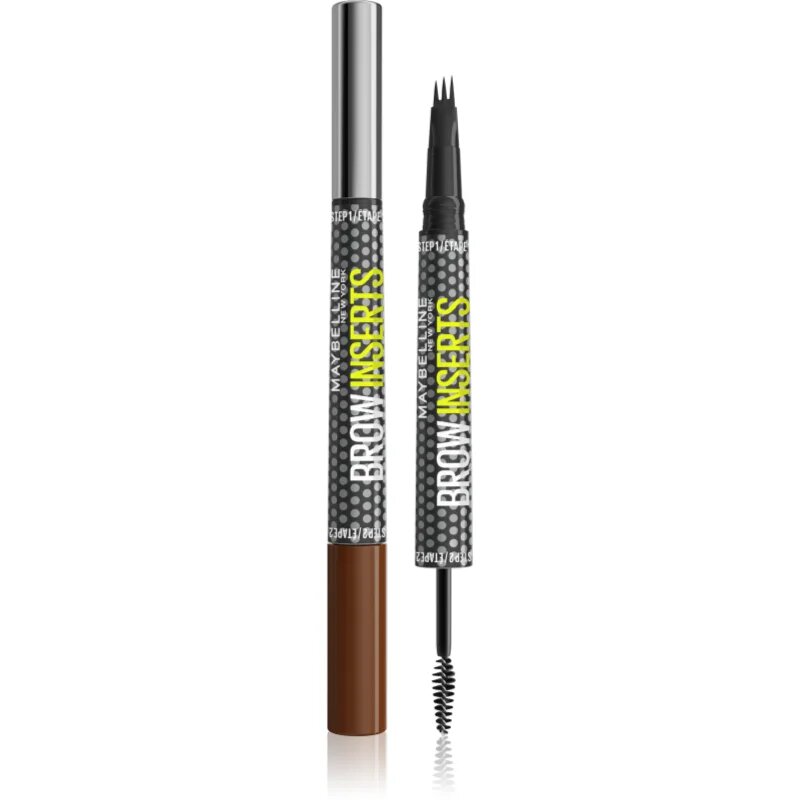 MAYBELLINE NEW YORK Brow Inserts fix na obočí s kartáčkem 2 v 1 odstín 4 Medium Brown 1.25 ml