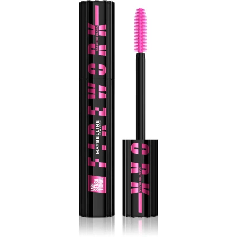 MAYBELLINE NEW YORK Lash Sensational Firework řasenka pro prodloužení natočení a objem extra černá odstín Electro Black 10 ml