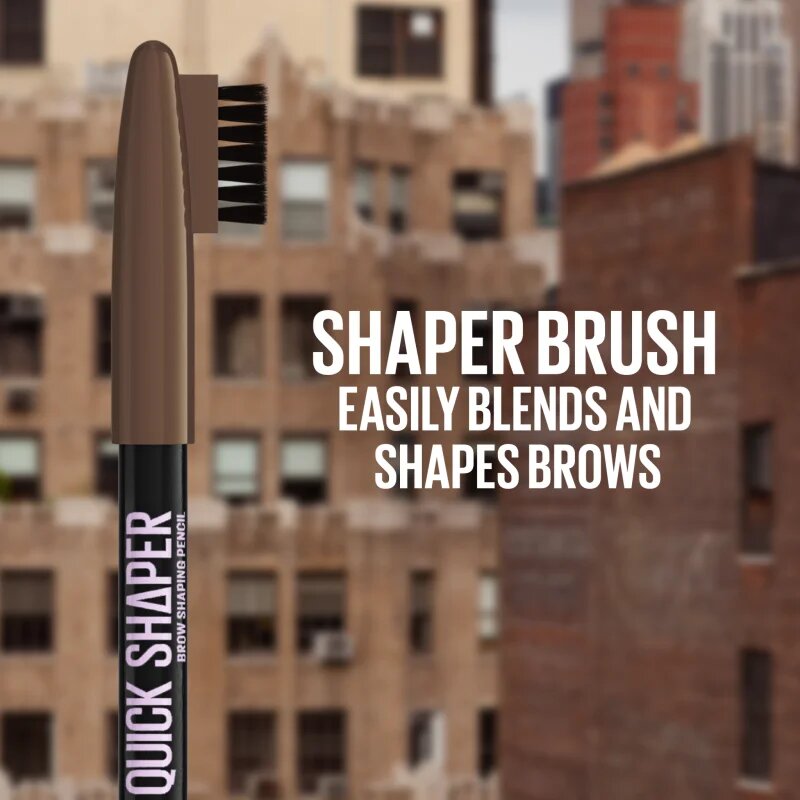 MAYBELLINE NEW YORK Quick Shaper precizní tužka na obočí s kartáčkem odstín 06 Black Brown 1 ks