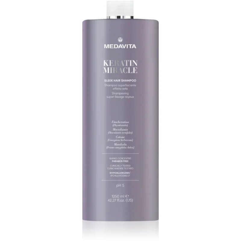 Medavita Keratin Miracle Sleek Hair Shampoo uhlazující šampon 1250 ml