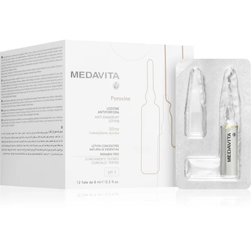 Medavita Puroxine Anti-Dandruff Lotion sérum na vlasovou pokožku proti lupům 12x6 ml