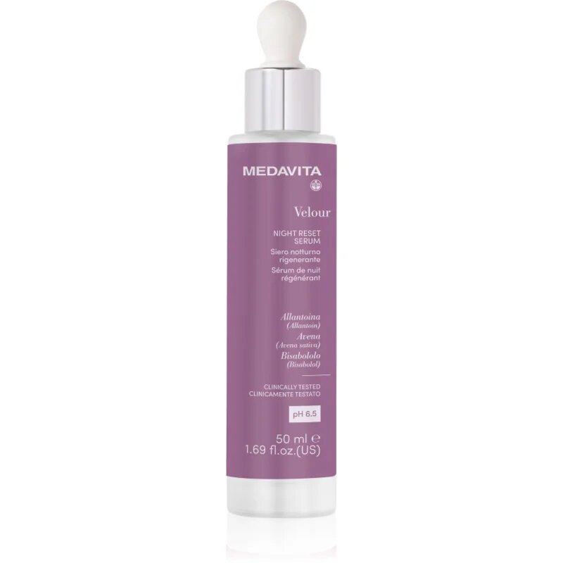 Medavita Velour Night Reset Serum obnovující sérum na tvář a vlasovou pokožku 50 ml