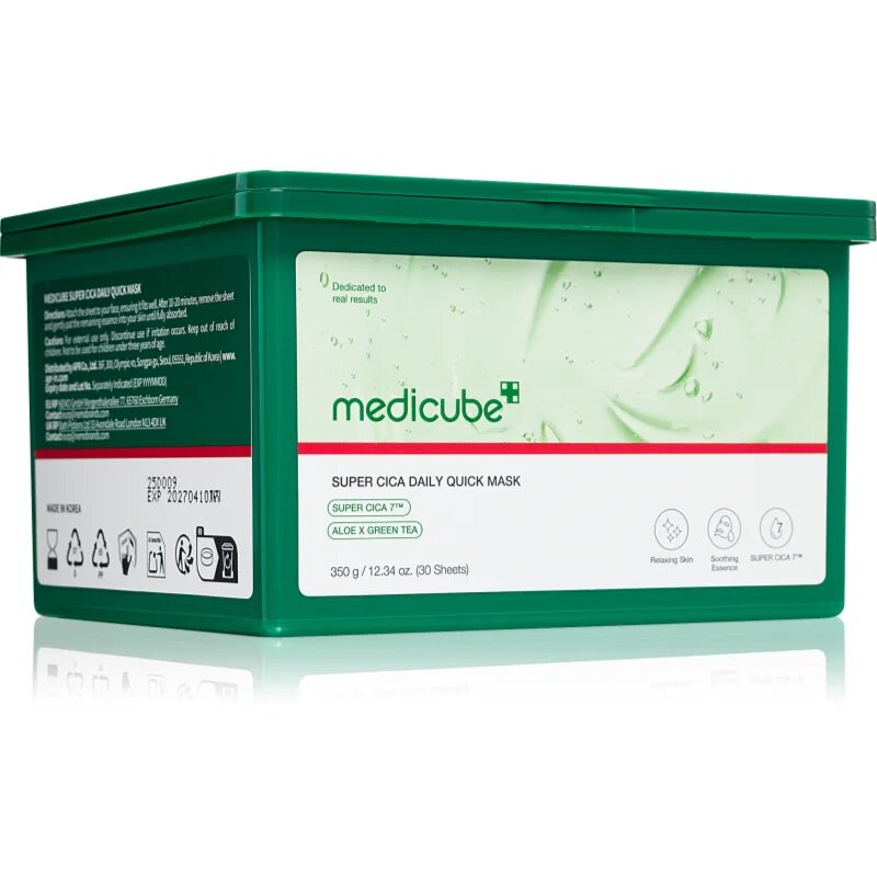 Medicube Super Cica Daily Quick Mask zklidňující plátýnková maska s vyživujícím účinkem 30 ks