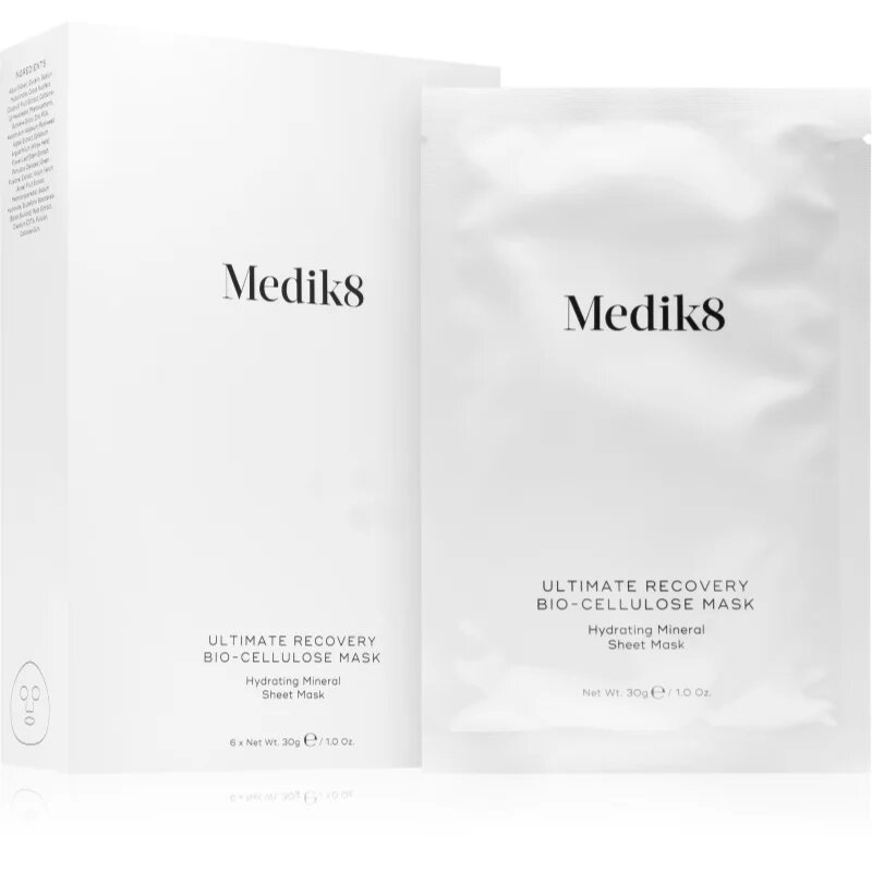 Medik8 Ultimate Recovery Bio-Cellulose Mask plátýnková maska s hydratačním a zklidňujícím účinkem 6 ks