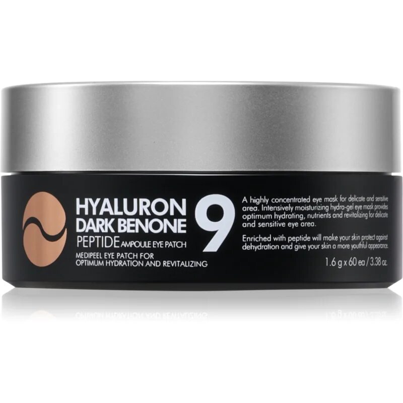 MEDIPEEL+ Hyaluron Dark Benone Peptide 9 Ampoule hydrogelové polštářky proti kruhům pod očima 60 ks