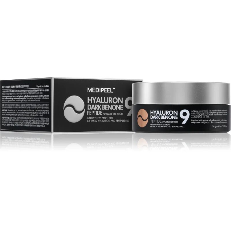 MEDIPEEL+ Hyaluron Dark Benone Peptide 9 Ampoule hydrogelové polštářky proti kruhům pod očima 60 ks