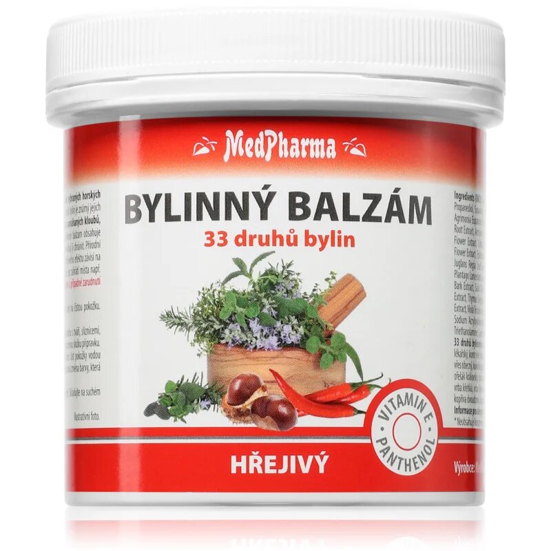 MedPharma Bylinný balzám hřejivý přírodní balzám na svaly klouby a vazy 250 ml